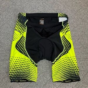 Sportneer Padded Cycling Biking Shorts Mens Size XL Black Yellow MTB
